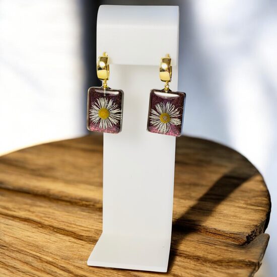 Perlamutra auskari ar ziediem